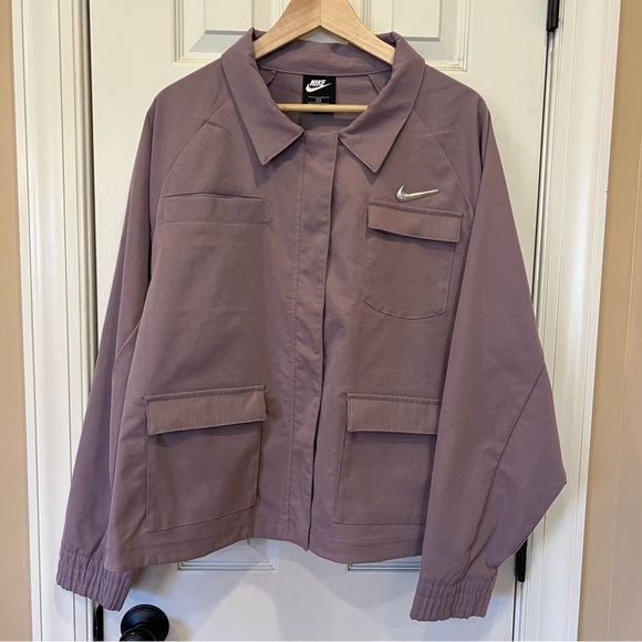 Nike Swoosh Woven Jacket Purple Lavender Matching Set Track Suit Women’s 2X - Picture 3 of 16